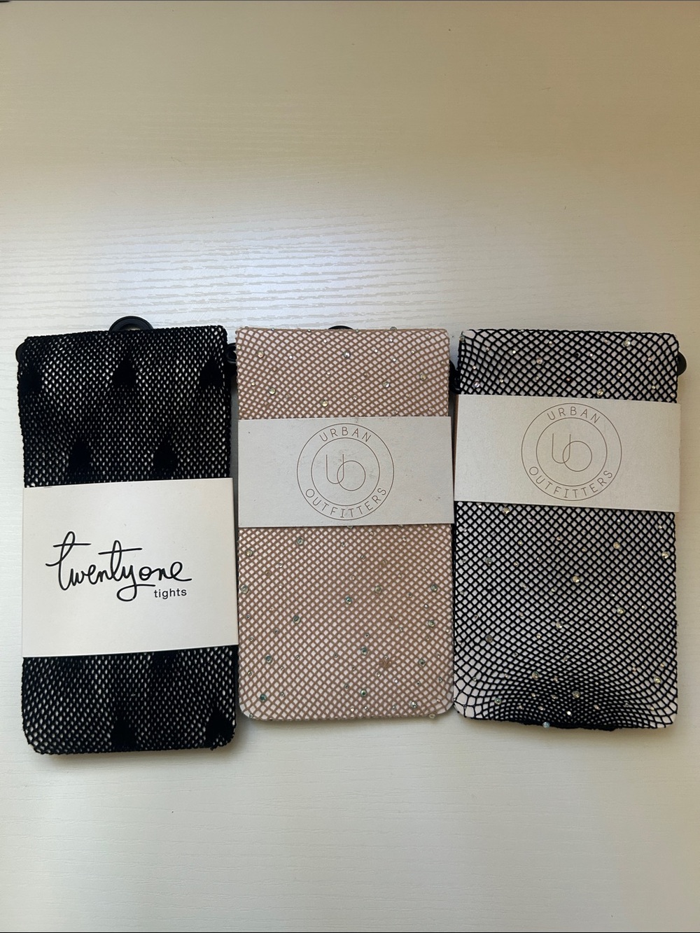 Urban Outfitters Gem Stone and Forever 21 Black Heart Tights Stocking Pack